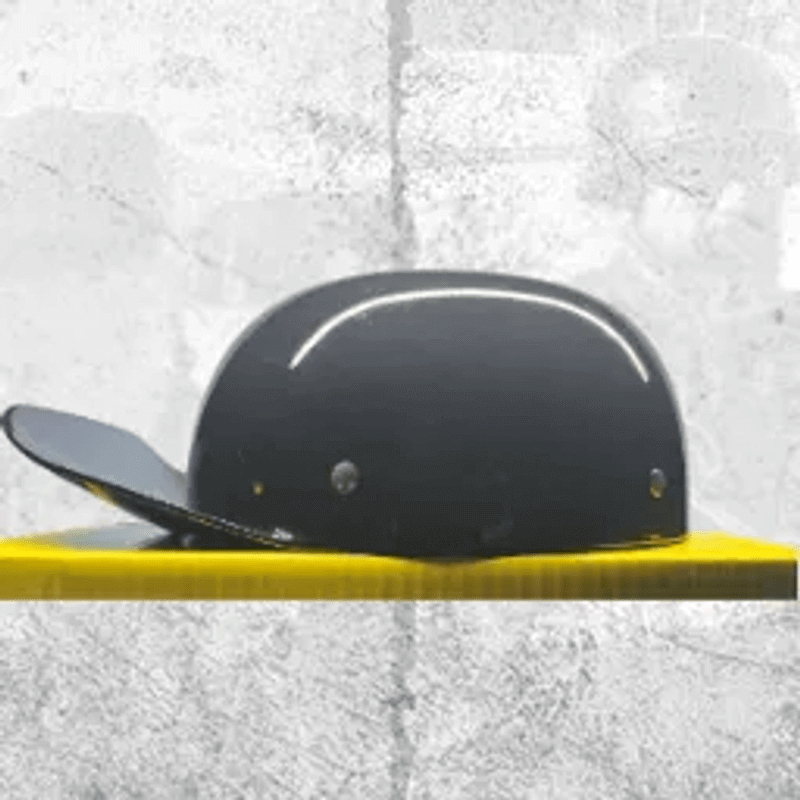 baseball motorcycle helmet dot MicroLid Curve -Baseball Motorcycle Helmet Black Gloss